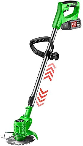 GMRZ Tagliabordi Elettrico da Giardino Portatile, Tagliaerba con Batteria E Caricatore Rasaerba 21V per La Potatura di Alberi da Giardino,2 Battery