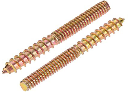 sourcing map 5/32-32 x 1-1/2 Vis Double Filetage Boulon Double Tête Goupille pour Bois Meubles 20Pcs