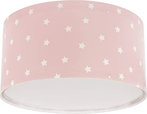 Dalber Deckenlampe kinderzimmer, Deckenleuchte für Kinder Star Light Sterne Rosa, Deckenlampe Kinderzimmer, 82216S, E27