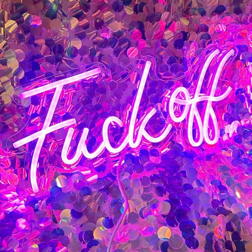 Fuck Off Neonschilder, rosa Neonlichter für Schlafzimmer, Wanddekoration, dekorative Buchstaben für Kinderzimmer, Spielzimmer, Shop, Bar, Weihnachtsfeier, USB-Stromversorgung (39,9 x 18,1 cm)