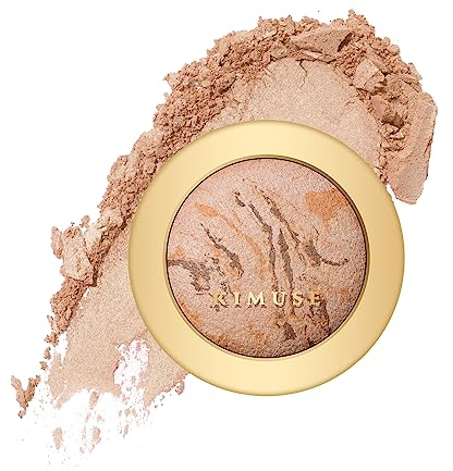 KIMUSE Lighting Glow Baked Foundation, Fond de Teint en Poudre, Brighten Color, Color Corrector, Buildable Coverage, Lightweight Powder Foundation