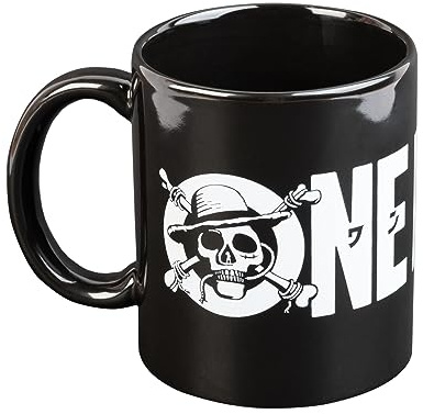 Grupo Erik - Mug One Piece 350ml | Tasse en Céramique Sous Licence Officielle | Mug Café & Thé, Idée Cadeau Geek, Anniversaire ou Noël, Noir | 350 ml, Tasse en Céramique, pour Café, Thé ou Chocolat Chaud, Cadeau One Piece