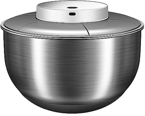 Automatic Electric Salad Spinner, 4.8L USB Rechargeable Lettuce Spinner Stainless Steel Salad Rotator Lettuce Washer and Spinner Dryer for Salad Greens, Lettuce, Fruits and Vegetables
