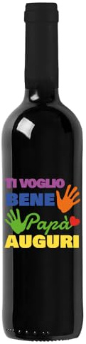 Bottiglia di Vino IGT Toscana Rosso personalizzato per lui - Idea regalo esclusiva e originale per uomo, festa del Papà, festa del Nonno, nuova nascita, compleanno e Natale. (0,75L, Color mani)