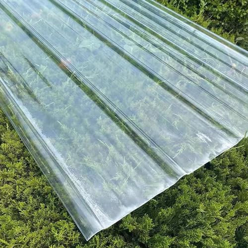 1mm Wellplatten,Dachmaterial,Transparent Kurzrollen,Gewächshausplatten,FRP-Tageslichtplatten,Dachblech für Gerätehaus,Wetterfest,UV-Beständigen und Wärmeisolierung (0.9x2.3m/35x91in,15 Pcs)