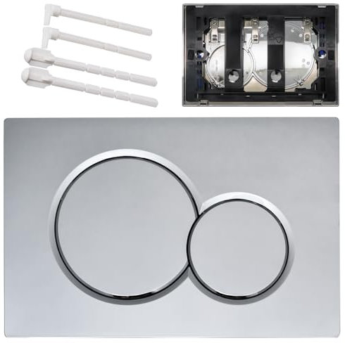 Stylish Dual Button Flush Plate for Geberit 115.770.21.5 Actuator Plate Compatible with UP300 / UP320 / UP720 Concealed Cisterns (Chrome)
