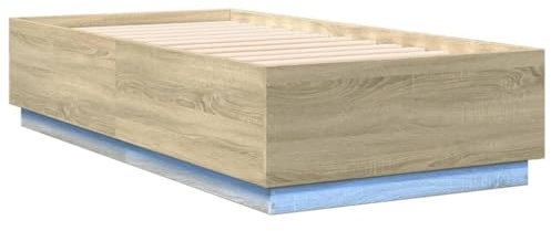 ShGaxin Bettgestell mit Sonoma-Eiche 75x190 cm Holzwerkstoff, Bett, Bettgestell, Jugendbett, Schlafzimmer Bett, Bed Frame -3209669