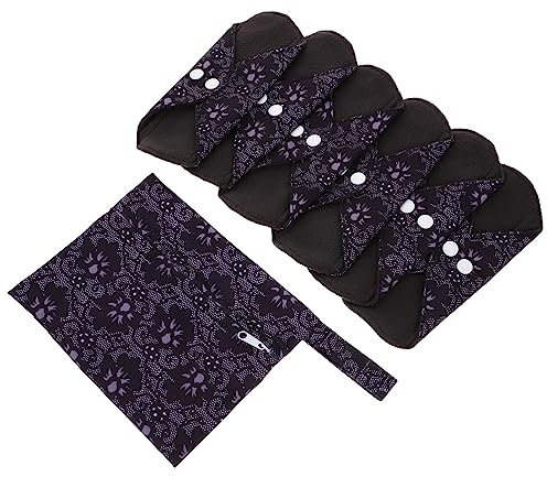 COLLBATH Wiederverwendbare Menstruationspads 6 Stück Aus Hautfreundlichem Material Atmungsaktiv Mit Aufbewahrungsbeutel Tragbare Damenbinden Für Weibliche Versorgung