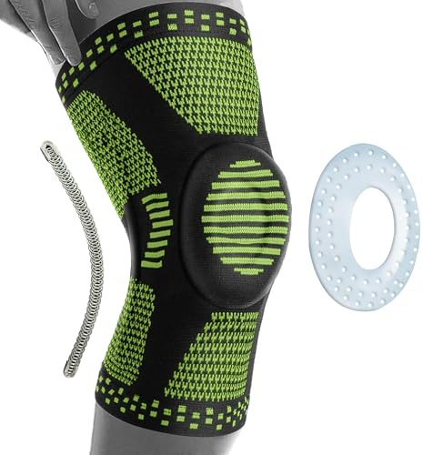 360 RELIEF Genouillere Pour Hommes Et Femmes - Genouillère Avec Stabilisation Articulaire Et Rembourrage en Gel Compression Pour Course À Pied, Soutien Articulaire - Maintien Genou Avec Sac À Linge