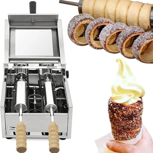 DPLXQPP Horno Pasteles con Chimenea con 2 Tambores Hornear,Tostadora Eléctrica Comercial De 1600w,Horno Tostador con Chimenea,Adecuado Restaurante,Hogar,Cocina,220V