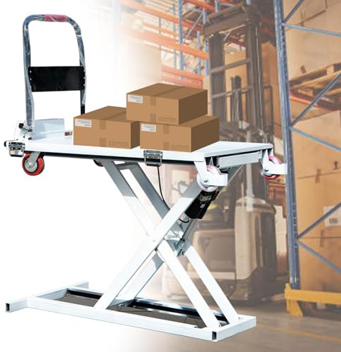 Naturalpowev Hydraulic Lifting Platform, Hydraulic Lift Table Cart, 600lbs Capacity 41 Lifting Height, Hydraulic Scissor Cart for Material Handling and Transportation
