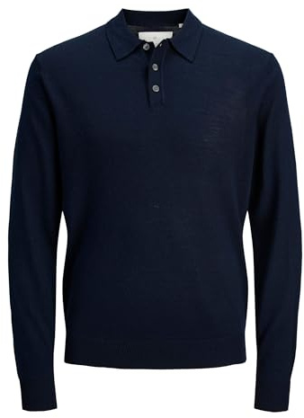 JACK & JONES Jprccmerino Polo Sn en Tricot pour Homme, Bleu Nuit, L