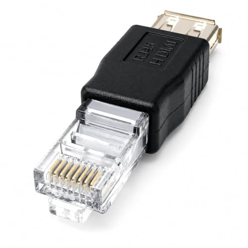 DRUT 2pcs RJ45 to USB 2.0 Female Adapter | LAN Male Ethernet Network, 10/100Mbps