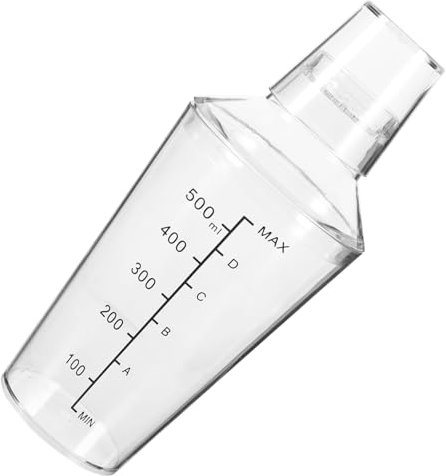 Cabilock Coctelera Transparente 530ml Vaso Mezclador De Cócteles Plástico Agitación Manual Para Preparar Bebidas Frío y Té Leche