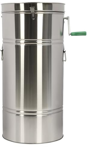 YYRHD-CZ Presse À Miel À Manivelle, Extracteur De Miel À 2 Cadres, Centrifugeuse À Miel Manuelle, Essoreuse À Tambour en Nid d'abeille d'une Capacité De 15 Kg avec Couvercle, Équipement D'apiculture