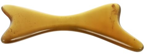TOVINANNA Ochsenhorn Gua Sha Gesichts Schaber Hellgelb Glattes Massagegerät für Hautpflege Akupunktur Massagestab Tragbar für Gesichts und Nackenmassage