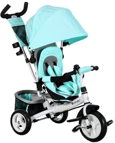 HOMCOM Dreirad 6-in-1 mit Schubstange für 1-5 Jahre bis 25kg Grün