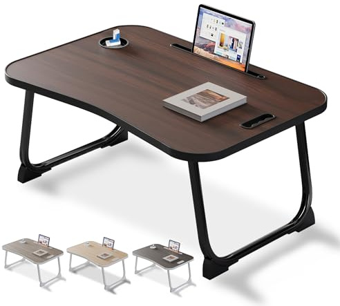 Bureau de lit pour Ordinateur, pour Manger, Lire, écrire sur Le lit, canapé, la Maison et Bureau (Dark Wood)