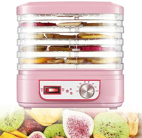 LSyySy 5 Tray Electric Food Dehydrator - Small Freeze Dryer Machine With 35-70°C Temperature Control For Home Use - 360° Ventilation Ideal For Jerky Fruits Meat - Snacks Air Dryer