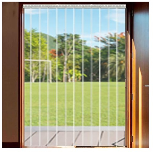 QHLTY Vinyl-Kunststoff-Türvorhang PVC Streifenvorhang für Geschäfte, Märkte, Scheunen, Garagen, Terrassen, Gefrierschränke, Lagerhäuser, Ställe(165x260cm)