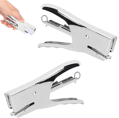 2PCS Heavy Duty Stapler, Handheld Plier Stapler Papers Stapling Machine 20 Sheet Capacity Binding Machine for Home Office School