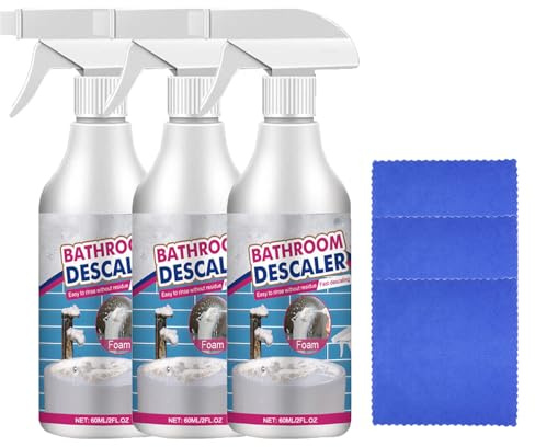 Reiniger für hartnäckige Flecken, 2025 Neues Upgrade Bathroom Descaler Schaum, Multifunktional Duschreiniger gegen Kalkablagerungen für Glas Kanalisation Toiletten (3)