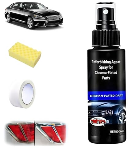 Yagerod Renovierungsspray für Verchromte Teile, Sofortige Rostentfernung, Oberflächenschutz, Neutrale Inhaltsstoffe, Funktioniert Auf Jedem Chrom – Stoßstangen, Räder, Wasserhähne und Mehr(1pc)