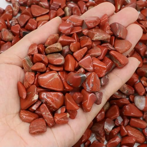 Cristales de grava en forma de chip, piedra natural, cuarzo, ágata, minerales curativos, piedras preciosas pulidas, espécimen para acuario, decoración del hogar, manualidades DIY - Jaspe rojo - 100