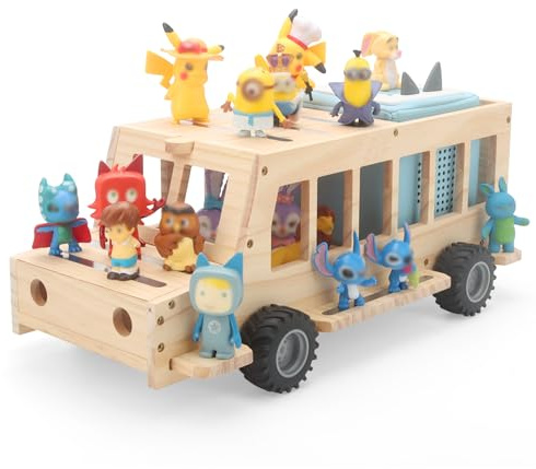 Taladad Regal kompatibel für Toniebox 2/1,Tonie Figuren Regal, für Tonies und Toniebox (Wooden SUV)