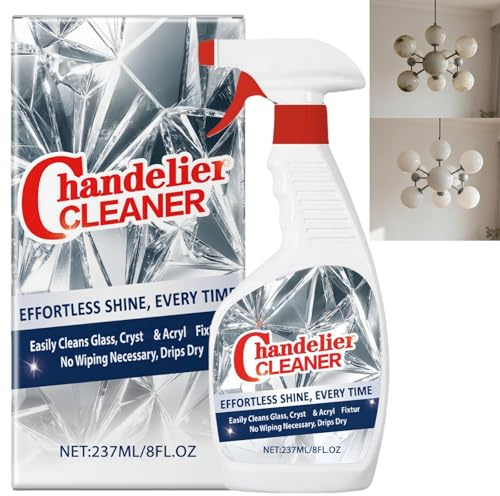 Chandelier Cleaner Drip Dry Spray - No Wipe Crystal & Glass Cleaner, Dry Cleaning Spray for Effortless, Streak-Free Mirror & Chandelier Cleaning, Save Time & Easy to Use for All,Not Stimulating
