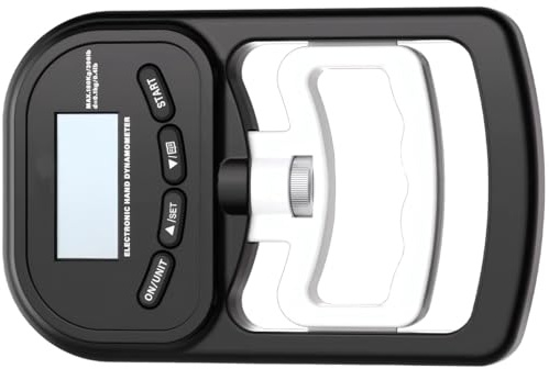 PONDON Dinamometro a mano regolabile, tester digitale di forza della presa, portatile per giovani e adulti, misurazioni del sensore ad alta precisione