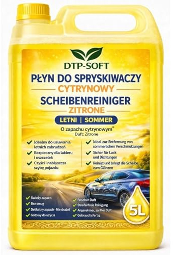 Scheibenreiniger 5L/5 liter Sommer - Scheibenwischwasser fertig gemischt mit Zitrone Duft - streifenfrei gegen Insekten Schmutz Pollen