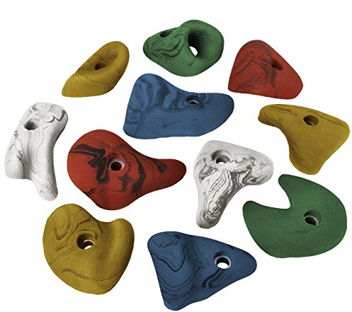 ALPIDEX 11 Klettergriffe | Größe L | Henkel | Verschiedene Ausformungen, Farben | Klettersteine - Farbe:bunt