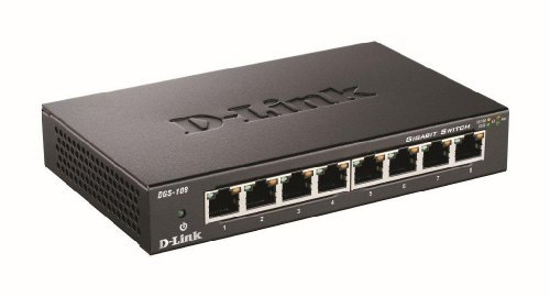 D-Link DGS-108/B 8-Port Gigabit Unmanaged Metal Desktop Switch 10/100/1000 Mbit/s - UK Version black DGS-108/B