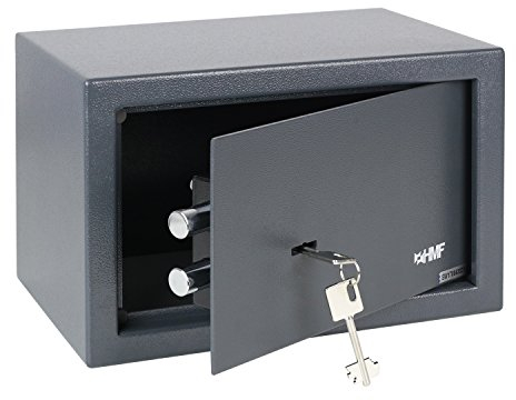 HMF 49200-11 Cassaforte a muro con chiave, cassaforte da armadio | 31 x 20 x 20 cm | Anthracite