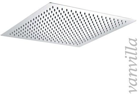 vanvilla Ultra Slim Duschkopf 40cm x 40cm Edelstahl poliert Regenbrause Regendusche PD-S206D