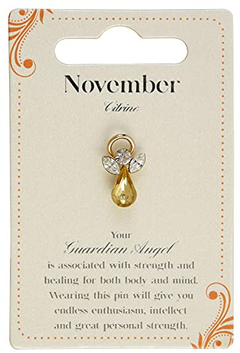 Guardian Angel Anstecknadel mit Geburtsstein November | Geschenkidee | Anstecknadel | Silber, Einheitsgröße