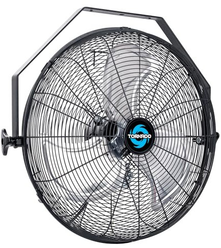 OVIFM Tornado - 18 Inch High Velocity Industrial Wall Fan - 3 Speed - for Industrial, Commercial, Residential, and Shop Use - ETL Safety Listed - 5 Years Warranty