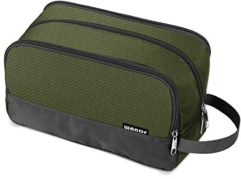 WANDF Borsa da toilette per uomo Donna Borsa da toilette Borsa cosmetica per uomo Donna Nylon Leggero(Verde Militare)