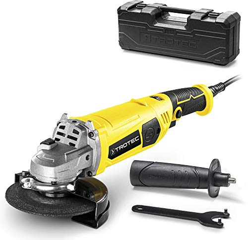 TROTEC Meuleuse d'angle PAGS 11-125 avec coffret Meuleuse avec disque à tronçonner 125 mm Poignée supplémentaire 1.200 watts Vitesse de rotation constante de 12.000/min