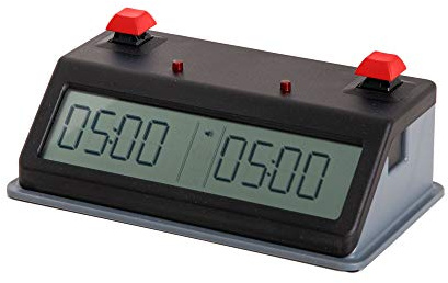 Tap N Set Digital Chess Clock - by US Chess (Button - Red and Grey)