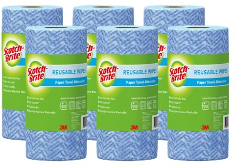 Scotch-Brite Toallitas multiusos, 6 rollos, 40 hojas por rollo, 240 hojas en total