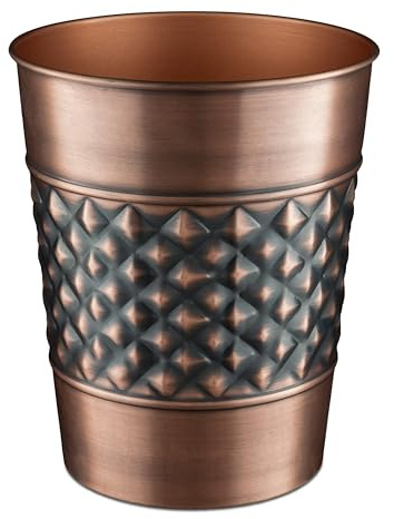 Monarch Abode Metall-Abfalleimer, handgefertigt, geometrisch, Badezimmer-Dekor, Kupfer-Finish