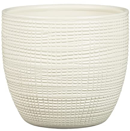 Scheurich Corteza Blumentopf aus Keramik, Creme, Ø 25,5 cm, H 22,1 cm