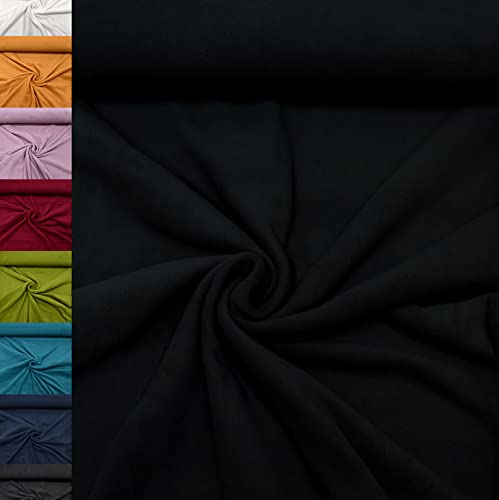 MAGAM-Stoffe Lisa Micro-Fleece Stoff uni Antipilling Meterware 50cm (20. Schwarz)