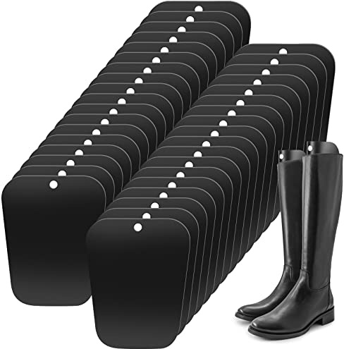Coume 30 Pieces (15 Pairs) Boot Shapers Form Inserts Keeper Tall Boots Support Holders for Women Men(10 Inch,Black)