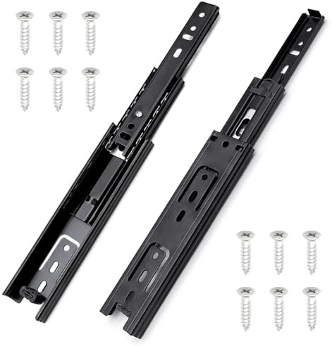 KtbeYTi 2 Pezzi Guide per Cassetti 45 x 150 mm, Cassetti Guide a Estrazione Totale con Cuscinetti a Sfera, Può Essere Esteso 285 mm Portante 45 KG