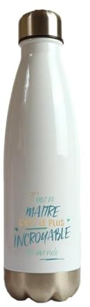CADEAUX.COM - Gourde Maitre Le Plus... - Cadeau Personnalisable - Gourde Isotherme Personnalisée - 500ml - Bouteille Thermos avec Message - Idée Cadeau Original - Cadeau Homme