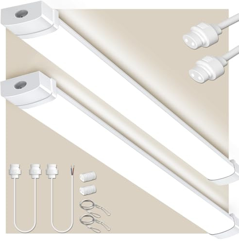 Bellanny LED Feuchtraumleuchte 115CM Werkstattlampe, 2er 40W 4800LM Verknüpfbar LED Werkstatt Deckenleuchte Röhre Licht, IP65 Wasserdicht Neutralweiß 4500K Kellerlampe für Wohnzimmer Küche Büro Garage