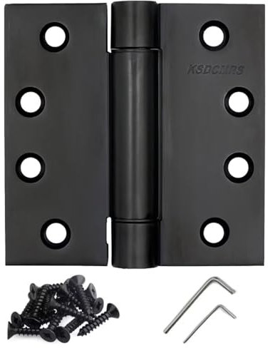 Automatic Self-Closing Door Hinges Stainless Steel 4 x 4 (Inch),Black Spring Hinge Heavy Duty Hinges Interior Home Fire Exterior Pantry Basement Front Door Hinges, UL Listed 3 Pack